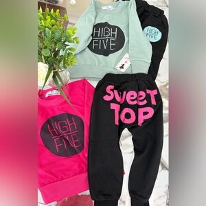 Kids Jogger Set - Black and Pink